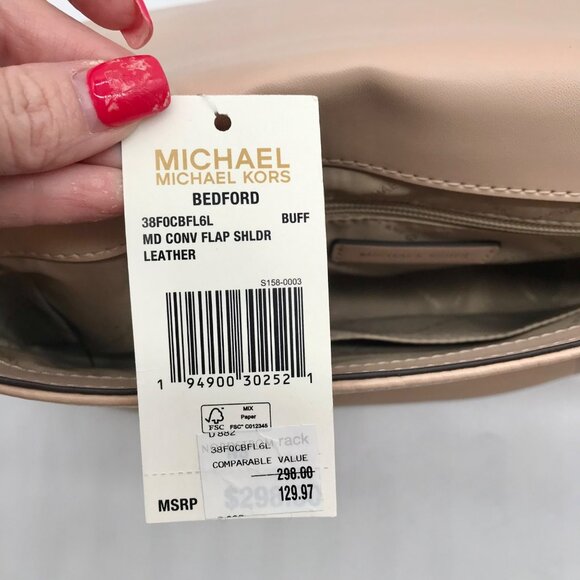 Michael Kors Light Pink Pebbled Leather Bedford Convertible Shoulder bag - Picture 11 of 11